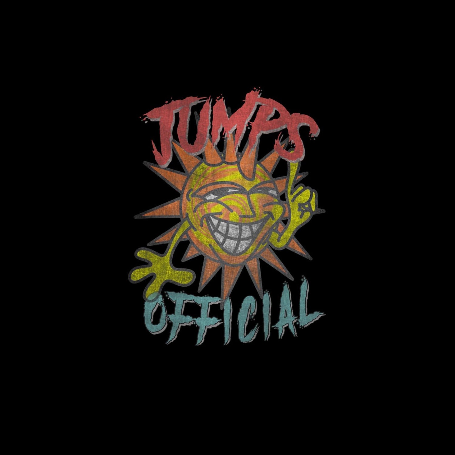 Colorful logo with a sun and text on a black background